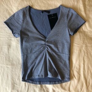 Brandy Melville Blue Floral Gina Top